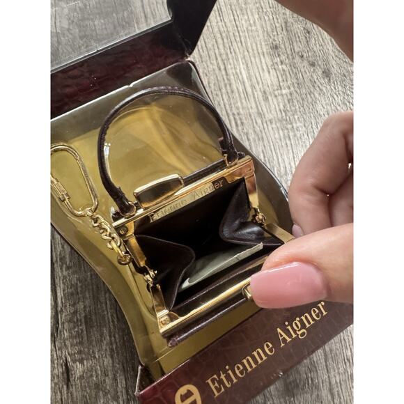 Vintage NEW Etienne Aigner Mini Miniatures Purse Bag Keychain Charm Accessory - Picture 9 of 10